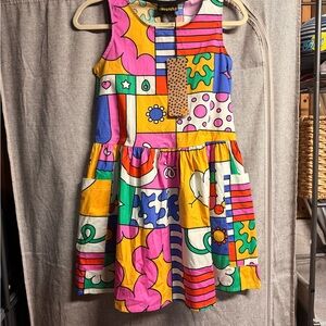 Nooworks Colorblock Pop Art Mini Dress in Pink, Yellow, Blue, Green